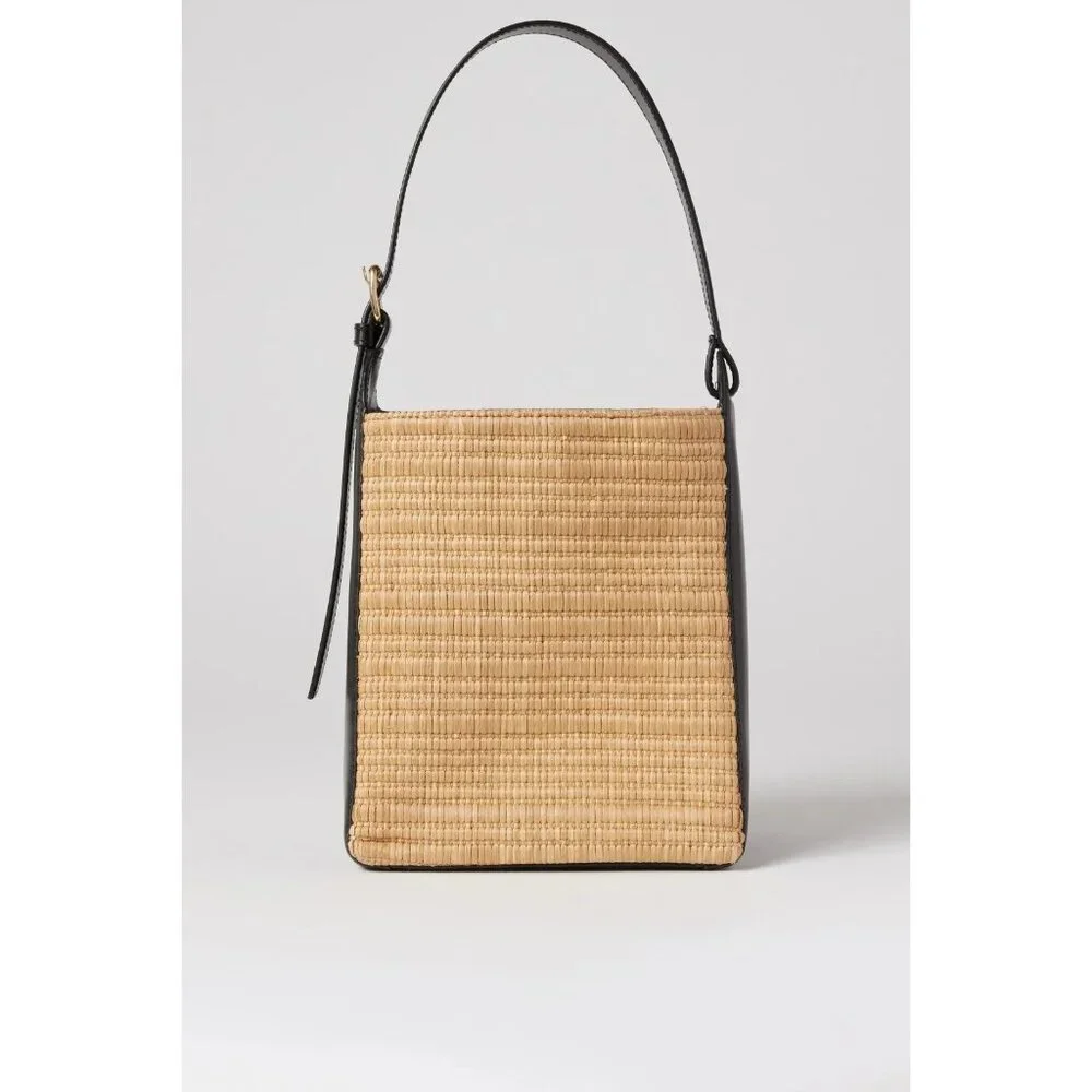 A.P.C. Black & Natural Straw Shoulder Bag - Picture 1 of 13